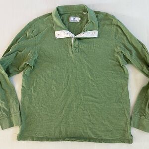 Southern Tide Green Long Sleeve Polo Size L